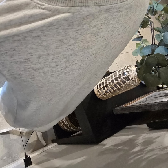 Athleta Women's Coaster Luxe Sweatshirt Fog Grey Heather Cozy Warm Dress M - Picture 6 of 8